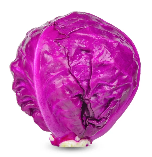 Purple Cabbage Isolated White Clipping Path — Stock Photo, Image