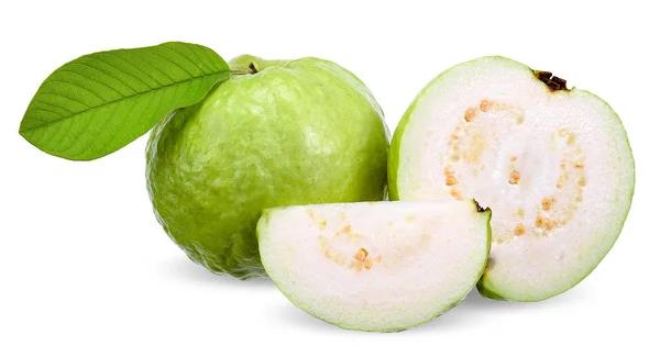Frutta Guava Isolata Sentiero Ritaglio Bianco — Foto Stock