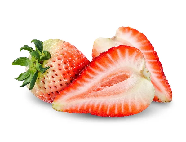 Strawberry Isolerad Vit Med Urklippsbana — Stockfoto