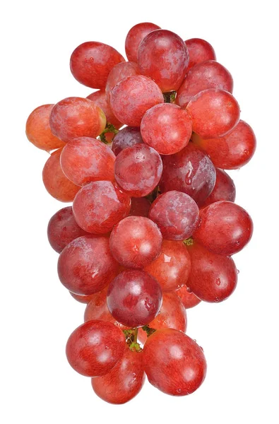 Czerwone Winogrona Białym Tle Ścieżkę Przycinającą Biały — Zdjęcie stockowe