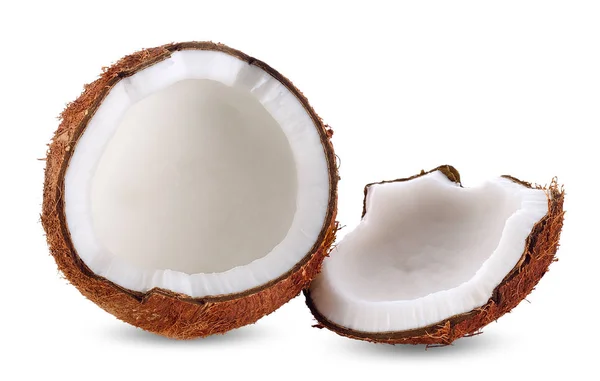Kokosové Mléko Izolovaných Bílém Ořezové Cesty — Stock fotografie