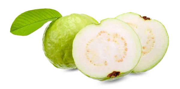 Guava Fresca Isolata Sul Percorso Ritaglio Bianco — Foto Stock