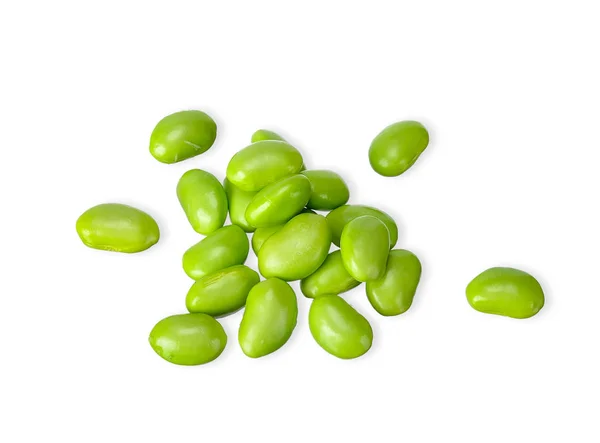 Green Soy Bean Isolated White Clipping Path — Stock Photo, Image