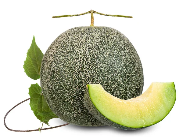 Melone Isoliert Auf Weiß Mit Schneideweg — Stockfoto