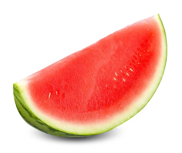 Slice Watermelon Isolated White Clippint Path — Stock Photo, Image