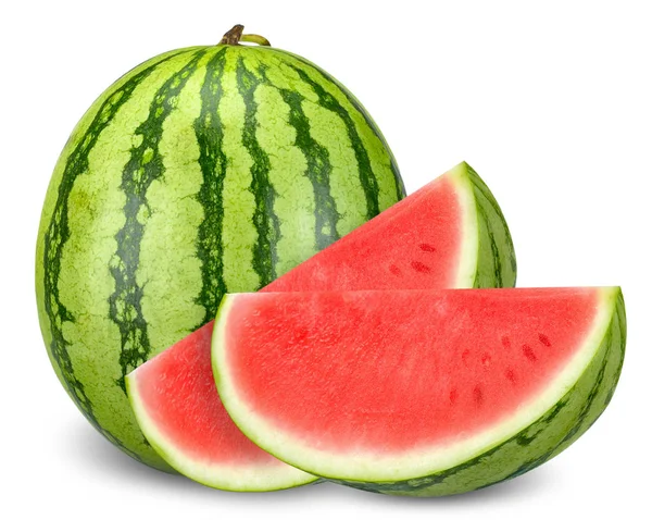 Vattenmelon Isolerad Vitt Med Klippbana — Stockfoto