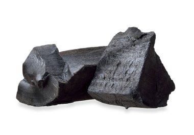 Beyaz kırpma yoluyla izole kömür.