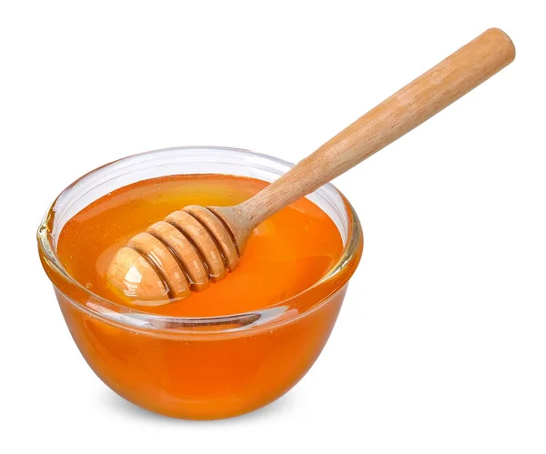 Honig Isoliert Auf Weiß Mit Schnittpfad — Stockfoto