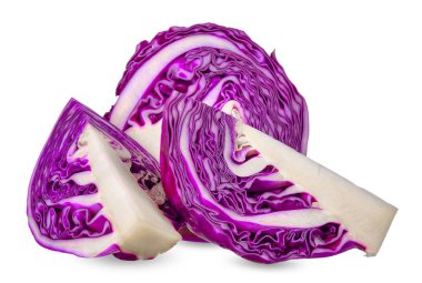 Mor lahana beyaz kırpma yolu üzerinde izole