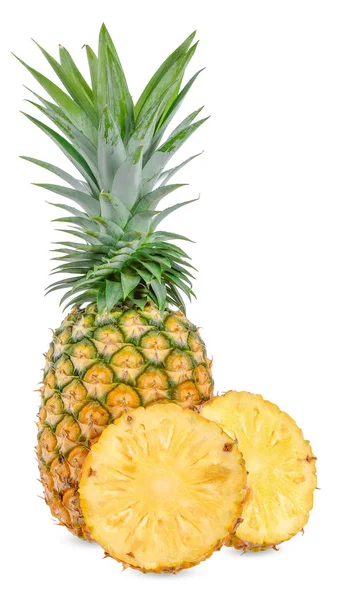 Ananas Geïsoleerd Wit Met Uitknippad — Stockfoto