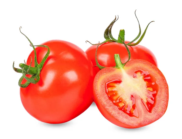 Frische Tomaten Isoliert Auf Weißem Schneidepfad — Stockfoto