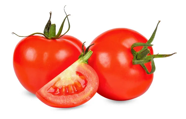 Frische Tomaten Isoliert Auf Weißem Schneidepfad — Stockfoto