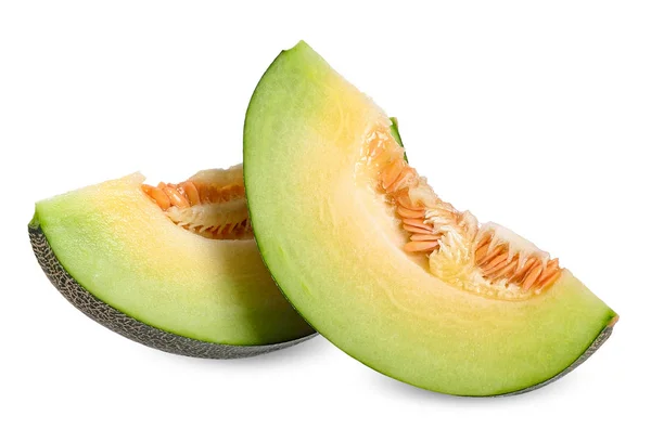 Slice Melon Isolated White Clipping Path — Stock Photo, Image