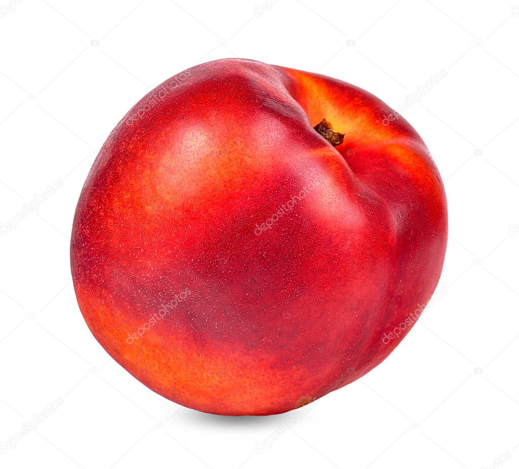 Nectarine isolated on white background with clipping path