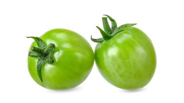 Green tomato isolated on white with clipping path clipart