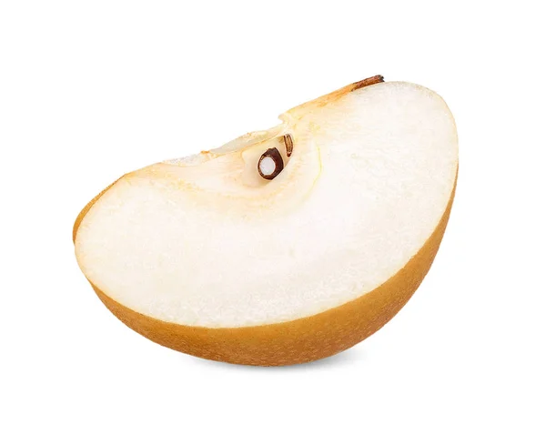Slice Snow Pear Fengsui Pear Isolated Clipping Path — Stock Photo, Image