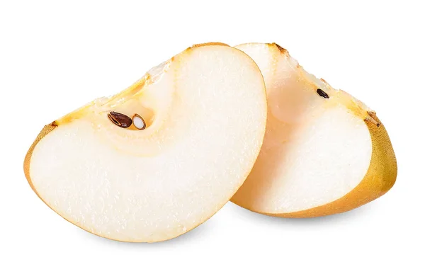 Slice Snow Pear Fengsui Pear Isolated Clipping Path — Stock Photo, Image
