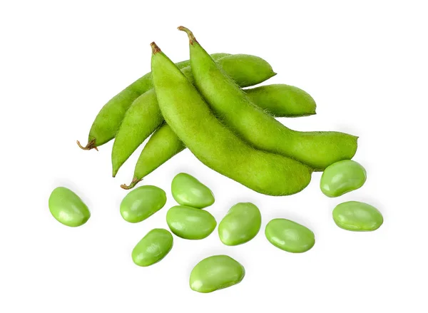 クリッピング パスと白で分離された緑大豆 — ストック写真