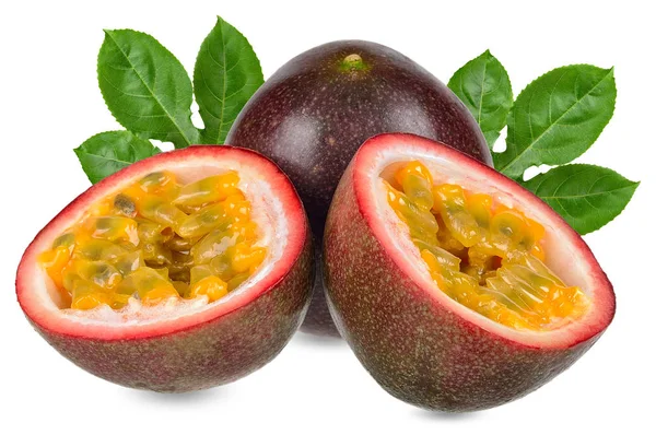 Passion Fruit Isolated White Clipping Path — Stock Photo, Image