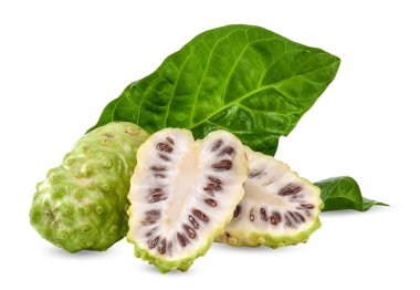 Kırpma yolu ile beyaz arka plan üzerinde izole Noni