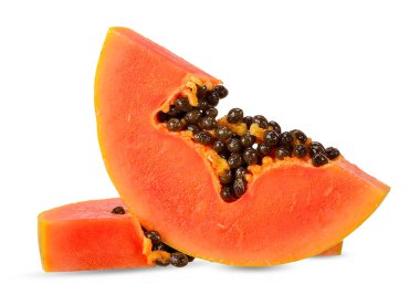 Beyaz kırpma yoluyla izole papya dilim