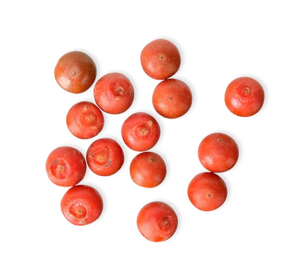 Roter Pfefferkorn Isoliert Auf Weißem Schnittpfad Von Oben — Stockfoto