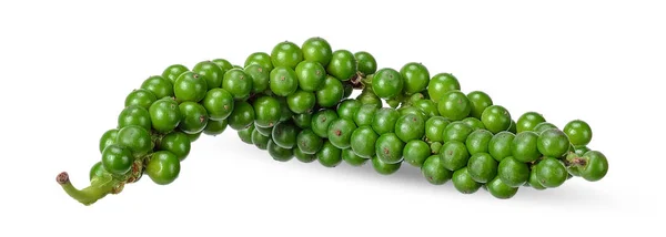 Green Peppercorn Isolated White Clipping Path — Stock Photo, Image