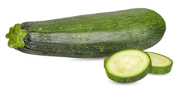 Fresh Zucchini Isolated White Clipping Path Stock Image