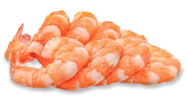 Kırpma yolu ile beyaz arka plan üzerinde izole karides