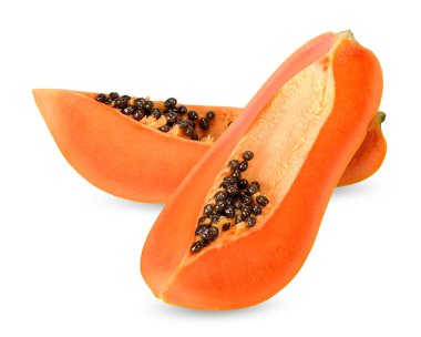 Beyaz kırpma yoluyla izole dilim papaya