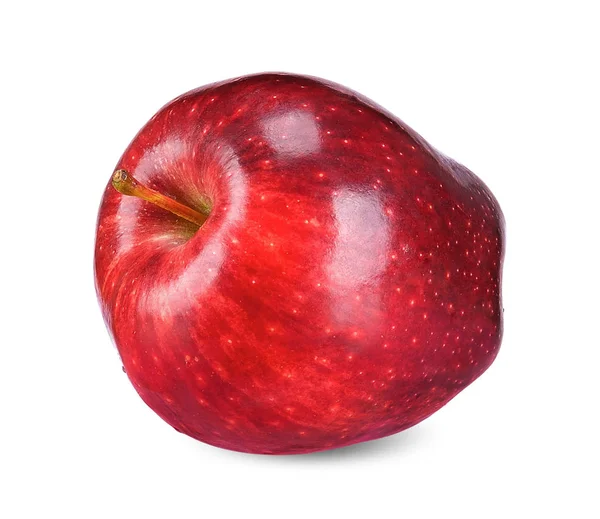 Pomme Rouge Isolée Sur Blanc Avec Chemin Coupe — Photo