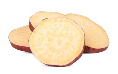 Tatlı patates beyaz kırpma yolu üzerinde izole