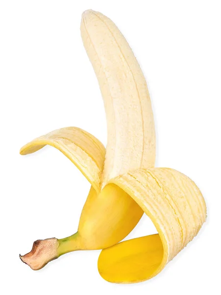 Plátano aislado en el camino de recorte blanco — Foto de Stock