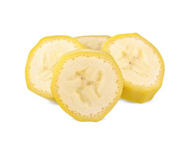 Beyaz kırpma yolu üzerinde izole muz