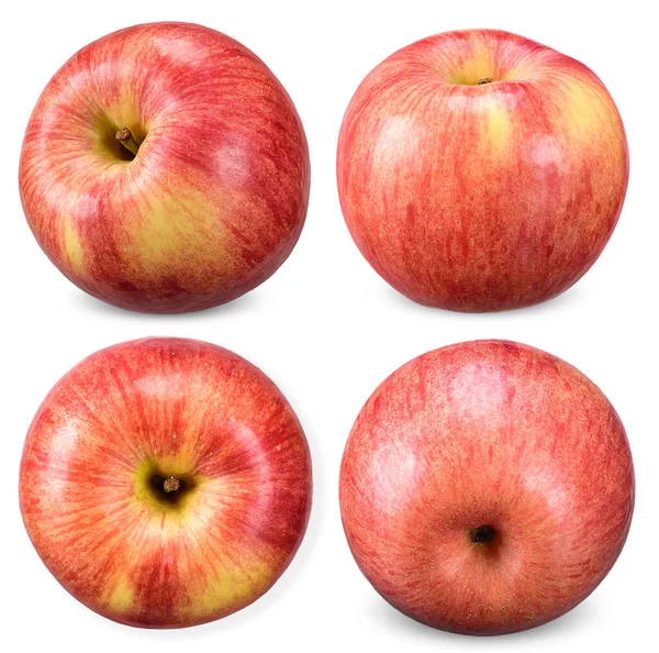 Zestaw Czerwone Jabłko Izolowane Białym Tle — Zdjęcie stockowe