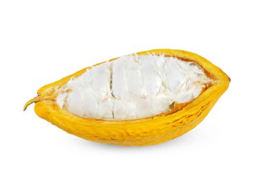 Beyaz arka planda izole edilmiş kakao. Kakao kırpma yolu