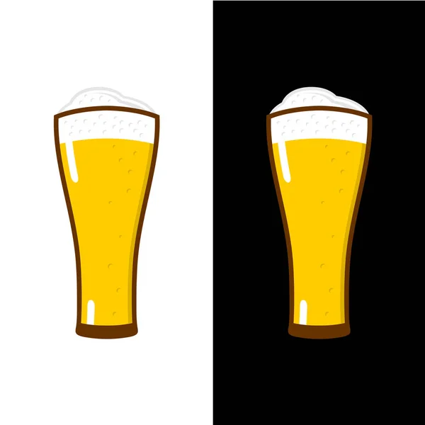 Vidrio de cerveza con ilustración de espuma — Vector de stock