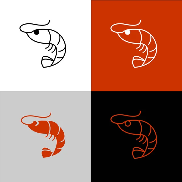 Icône linéaire crevettes. Style de ligne symbole de crevettes . — Image vectorielle