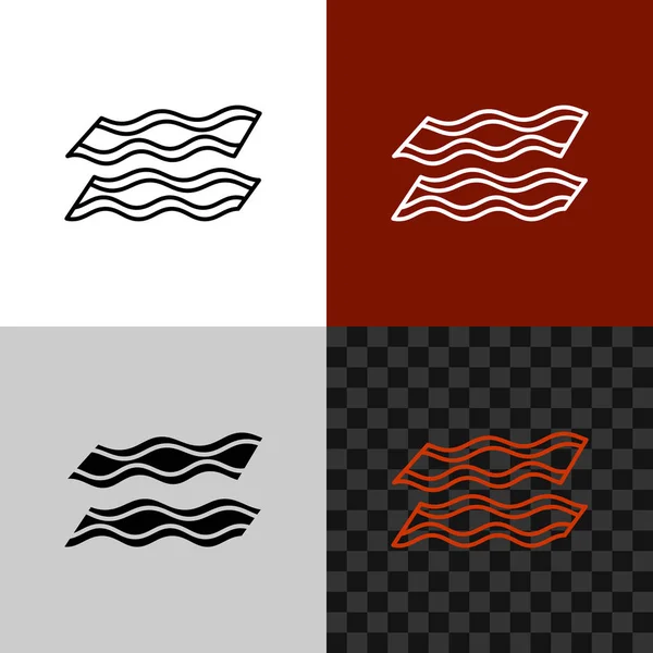 Icône de ligne de bacon. Lignes de rayures symbole de bacon . — Image vectorielle