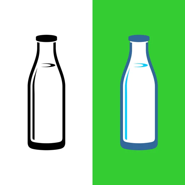 Ilustración botella de vidrio de leche. Icono de leche aislada — Archivo Imágenes Vectoriales