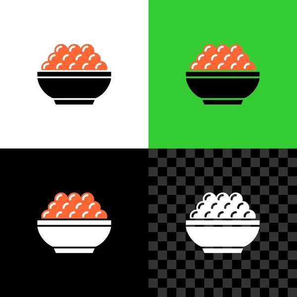 Red caviar serving in a small bowl simple icon — Stock Vector