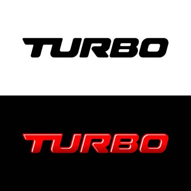 Turbo kelime logosunu görmeniz gerekir. Spor araba çıkartma metin Turbo ile.