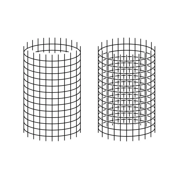 그물 롤 그림입니다. 강철 와이어 메쉬 기호. — 스톡 벡터