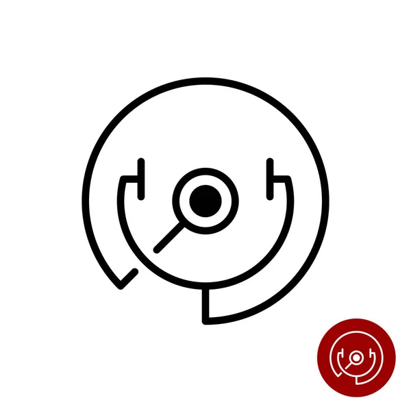 Stetoskop yuvarlak çizgi stili simgesi. Tıbbi logo. — Stok Vektör