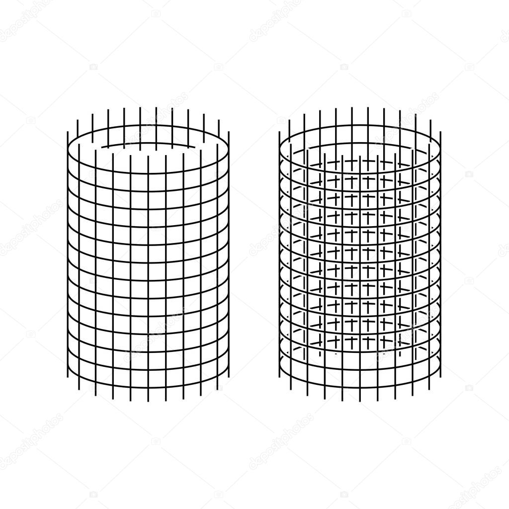 Netting roll illustration. Steel wire mesh for different purposes. Adjustable stroke.