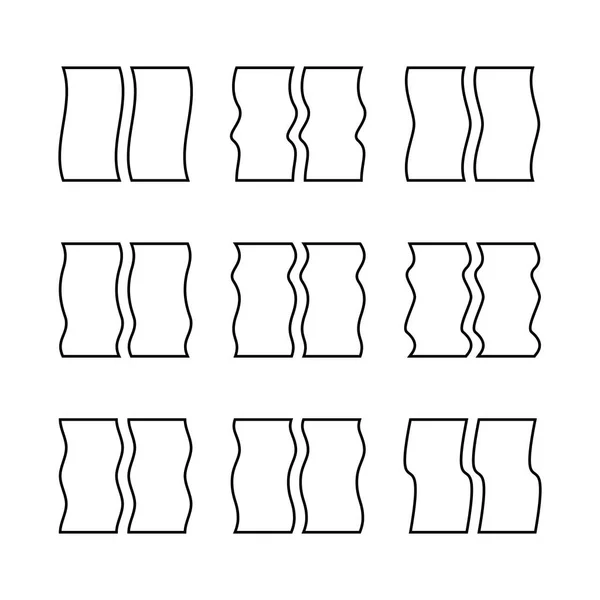 Borde curvado combinar elementos conjunto. Formas con diferentes líneas de sendero torcidas para conectar . — Archivo Imágenes Vectoriales