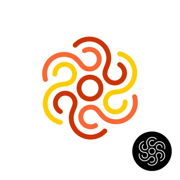 部族の太陽や他の抽象的なデザイン要素のロゴ。スタイル細い線のライン シンボル. — ストックベクタ