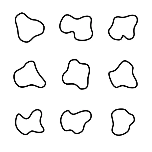 Soepele bochtige vormen ingesteld. Vloeibare vlekken abstract ontwerpsjablonen. — Stockvector