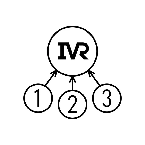 Icono de IVR. Símbolo de tecnología de respuesta de voz interactiva . — Archivo Imágenes Vectoriales