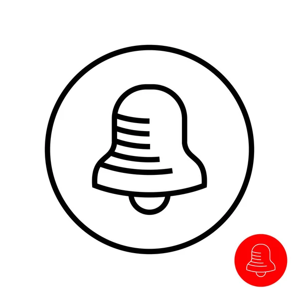 Icône Bell simple. Sonnerie dans un bouton de symbole rond . — Image vectorielle